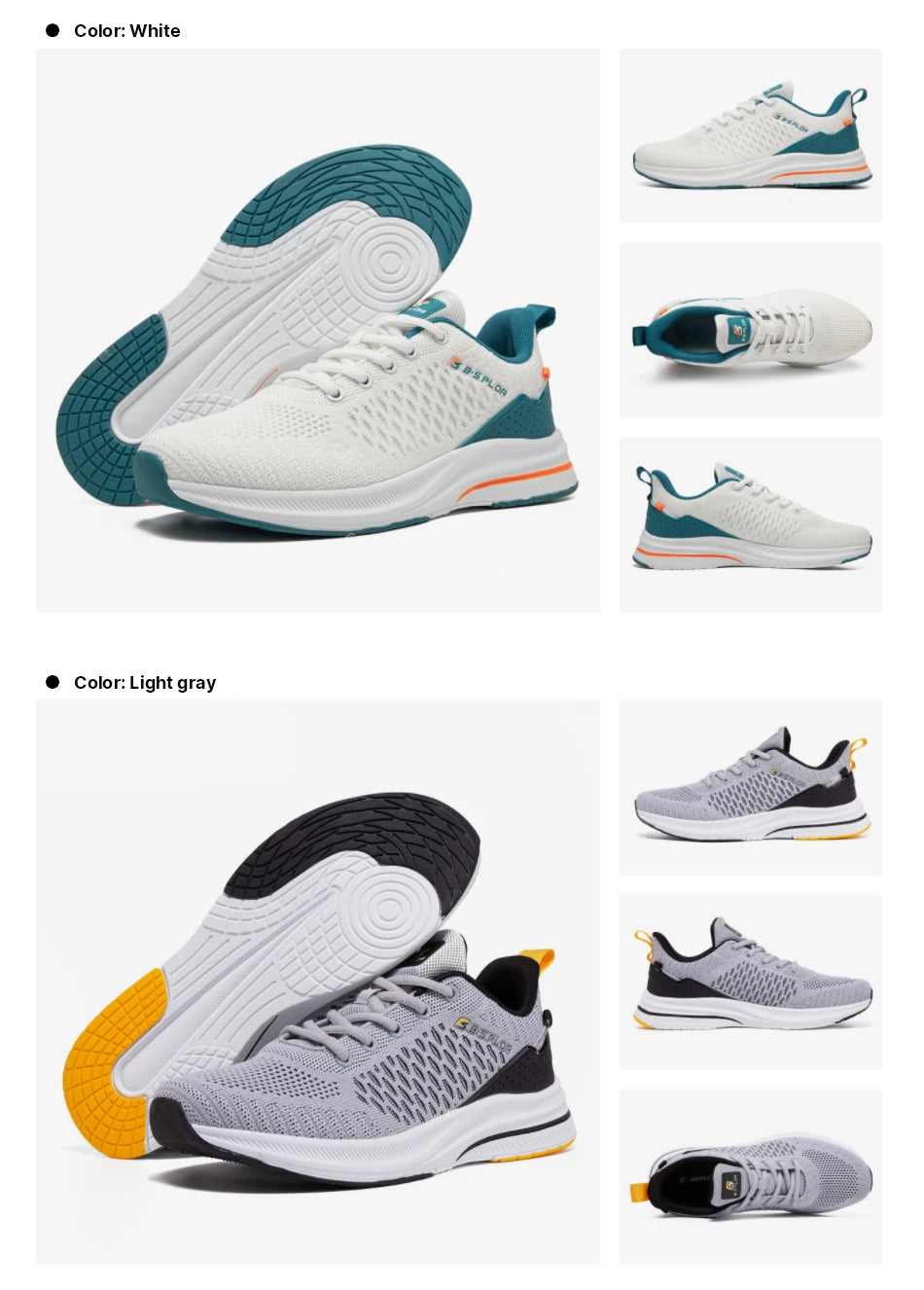 Baasploa New Running Shoes Men's Casual Lightweight Designer Mesh Sneakers Male Outdoor Breathable Lace-Up Sports Walking Shoes.