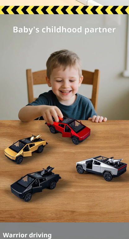 1:36 Cybertruck Toys Off Road Vehicle Die Cast Model Car Beach Motorcycle Hobby Collectible Birthday Gift For Boy.