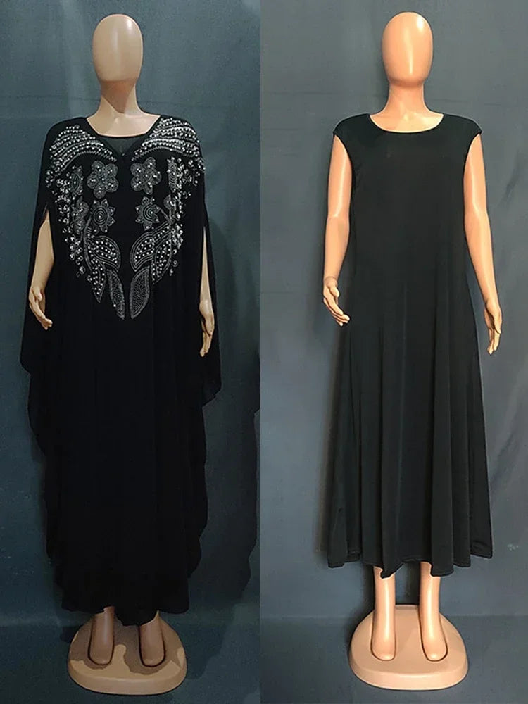 Abayas Für Frauen Dubai Luxus 2024 Chiffon Boubou Muslimischen Mode Kleid Kaftan Marocain Hochzeit Party Anlässe Djellaba Frauen.