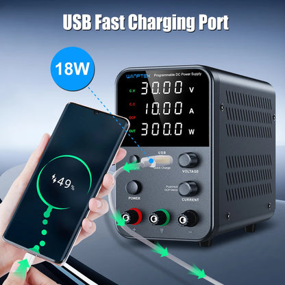 Wanptek Laboratory Power Supply 30V 5A / 30V 10A With OCP Short-Circuit Protection AC 220V/110V Auto Switching Preset Current.