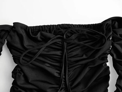 Arctic Cat Frauen Herbst Winter Verband Kleid Frauen 2022 Sexy Off Schulter Lange Hülse Dünne Elastische Bodycon Party Kleider Vestidos