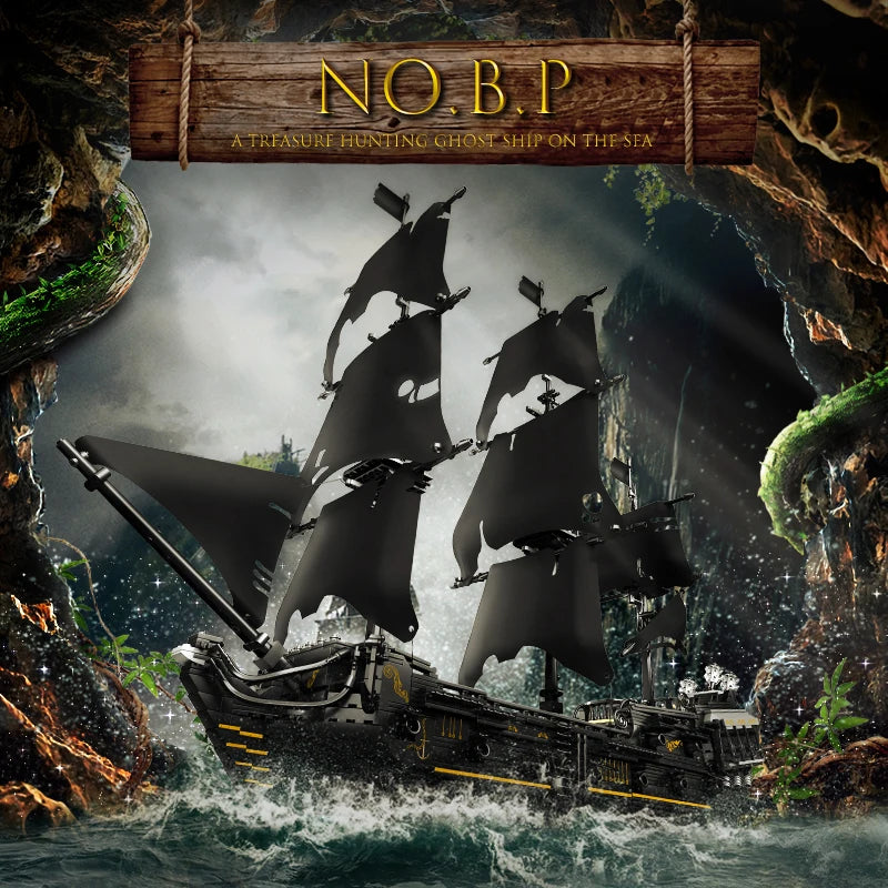 Mould King 13111 13199 Movie Toys The MOC Black Pearl Pirate Ship Model Assembly 16006 Building Block Brick Kids Christmas Gifts.