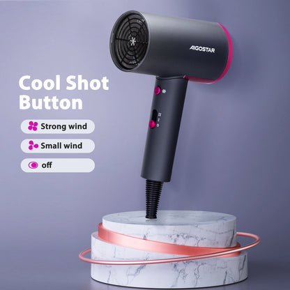 Aigostar Professional Hair Dryer, 2200W Hair Dryer, Negative Ion Technology, 2 Speed, 2 Heat and Cold Air Settings, Lightweight