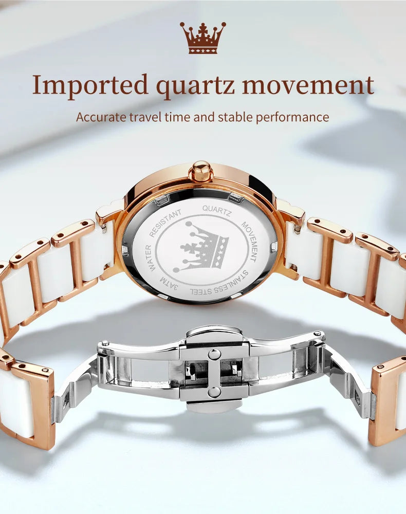 OLEVS Women's Wristwatch Luxury Brand Watch for Women Elegant Bracelet Waterproof Fashion Quartz Ladies Watches Reloj Para Mujer.