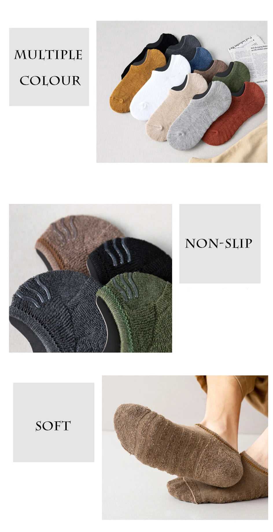 5 Pairs Men Short Socks Cotton High Quality Crew Ankle Casual Soft Low-Cut Non-Slip Breathable Summer Autumn 2022 Sock for Male.