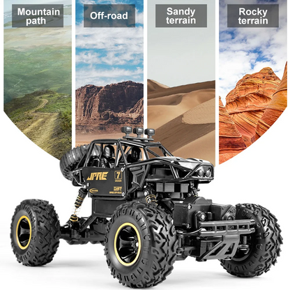Off-Road vehicle 4WD Drive 2.4GHz Remote Control 45-degree Climbing Car Toy for Sandy Rocky Terrain Gifts for Boys Age 6-12.