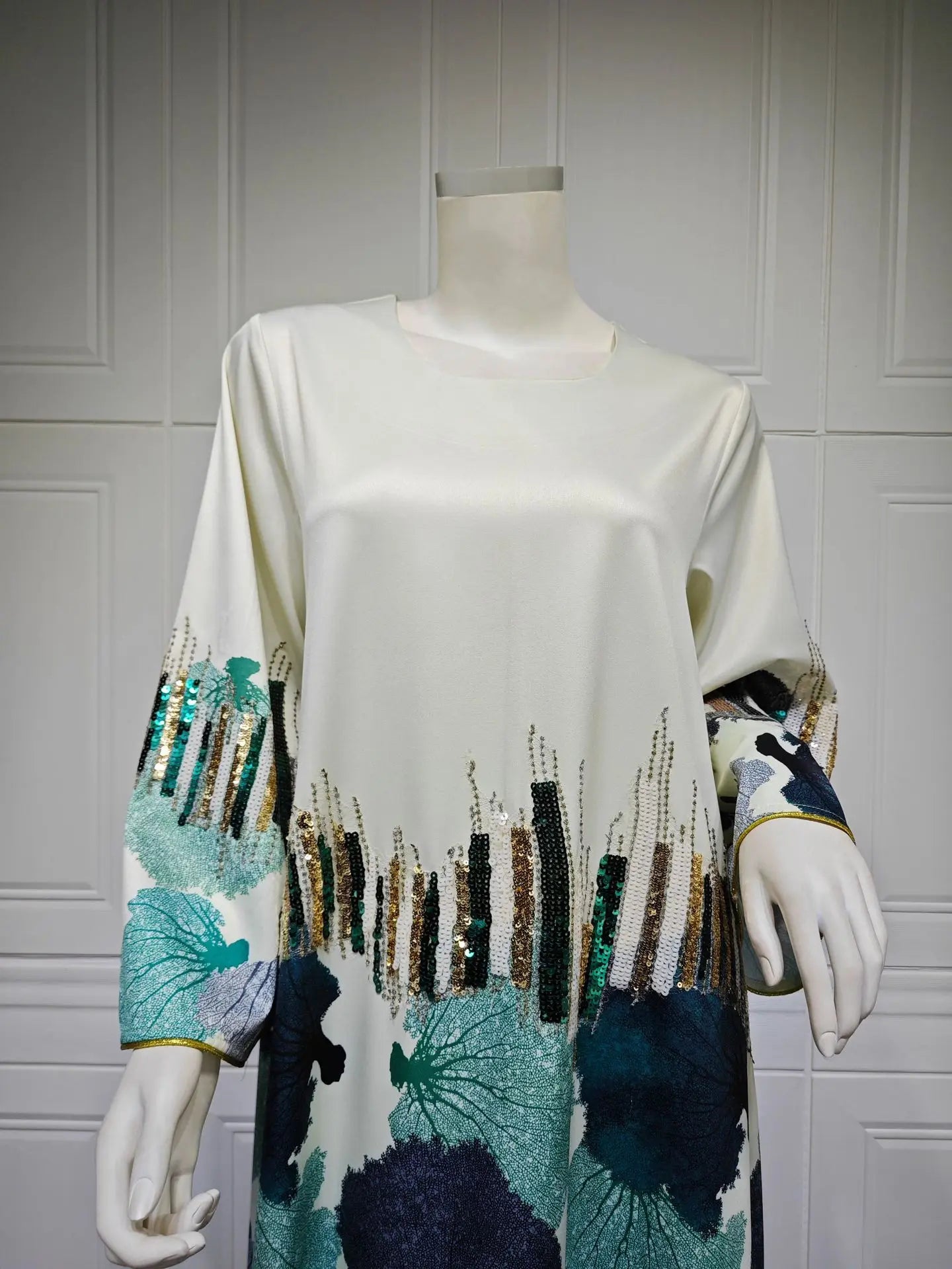 Uni Arab Saudi Printing Sequins Long Dresses Galabia Muslim Eid Women Abayas Islam Clothing Turkish African Kebaya 2025 New.