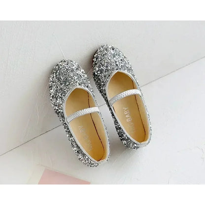 2025 Spring 1 to 12 years old girls dress shoes Beauty Pointed Toe Teen Girl Leather Shoes Bling Princess Wedding Shoes.