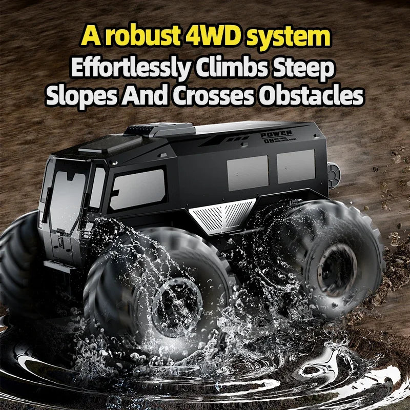 Q210 Amphibious Rc Car Dual Control 4WD Off-road Remote Control Waterproof Vehicle 2.4G Electric Climbing Crawler Toys for Kids.