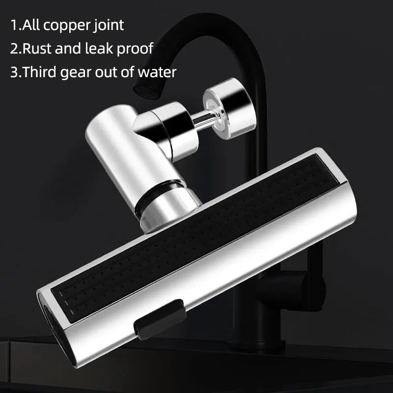 3-speed Waterfall Water Outlet Multi-function Faucet Extender Universal Rotating Nozzle Splash-proof Kitchen Artifact