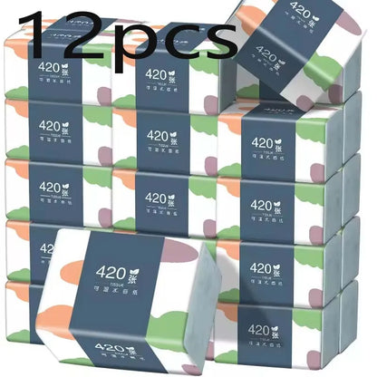 1-12 Packs Wholesale Eco Friendly Portable No Fluorescent Virgin Wooden Pulp Tissue Soft Comfortable 5 Ply Facial Tissue Paper.