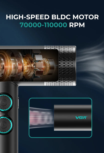 VGR Hair Dryers Professional Air Blower Negative Ion Hair Dryer 110000 RPM Hair Dryer Machine BLDC Motor Barber Salon V-401.