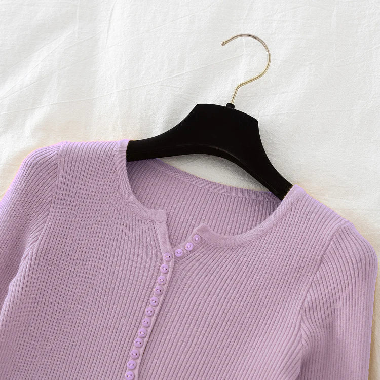 2026 weibliche Casual Tops Pullover Frauen Herbst Winter Gestrickte Dünne Pullover Feste Taste Volle Hülse V-ausschnitt Pullover