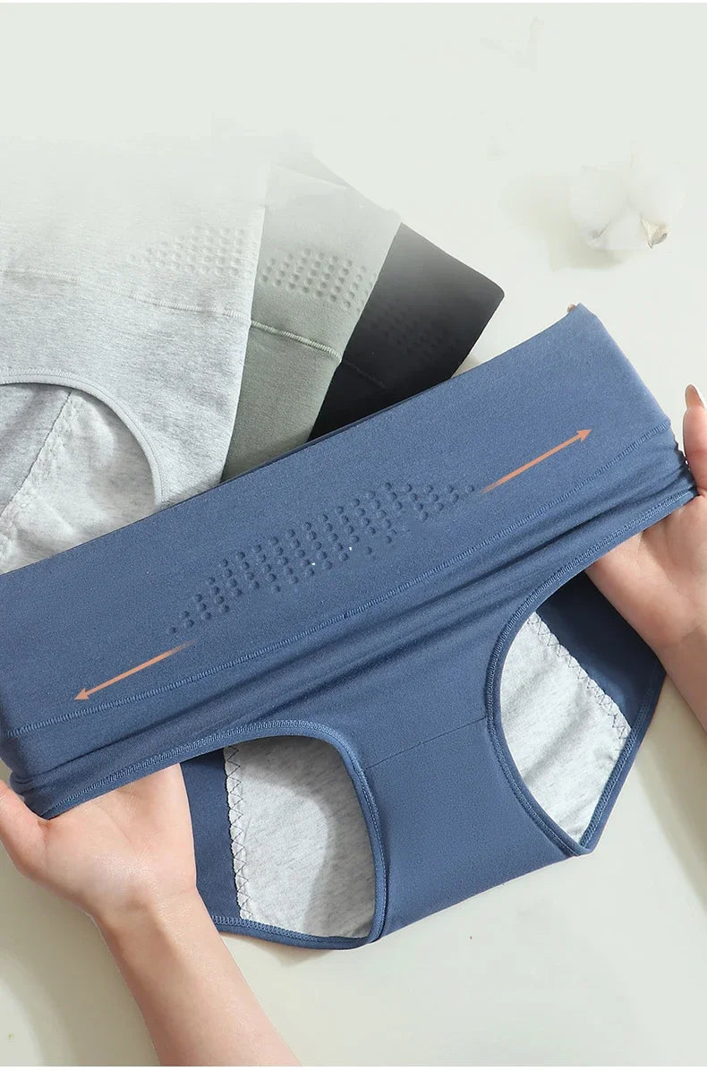 High Waist Period Underwear for Women Leakproof Cotton Menstrual Panties Plus Size 4XL Anti-Odor Absorbent Physiological Briefs.