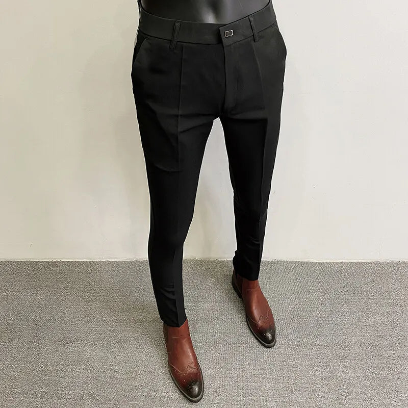 Men Suit Pants Dress Pantalone Hombre Stretch Slim Formal Trousers Calça Masculina Solid Color Casual Pants Fashion Men Clothing.
