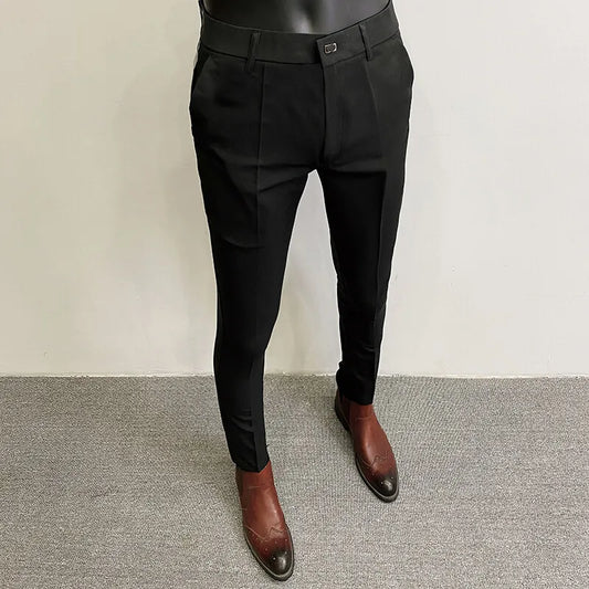 Men Suit Pants Dress Pantalone Hombre Stretch Slim Formal Trousers Calça Masculina Solid Color Casual Pants Fashion Men Clothing.