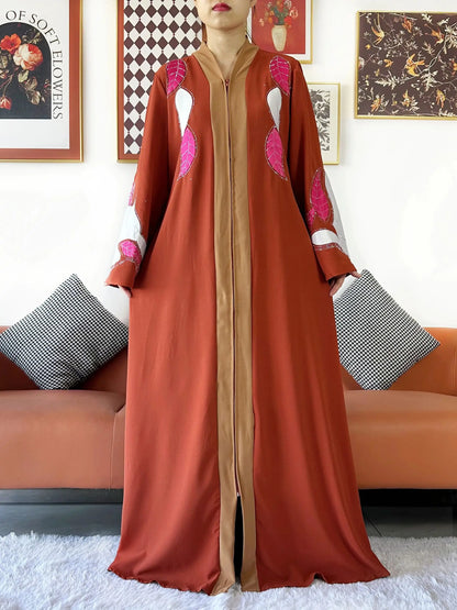 High Grade Fabric Women Party Dress Chiffon Open Abaya Muslim Women Dress Islamic Clothing Cardigan Abaya Women Muslim Dress