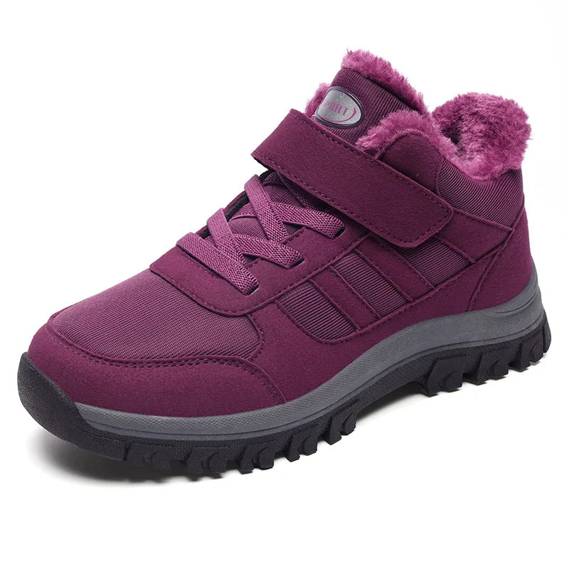 Ladies Snow Boots Warm Winter New Plush Thick Sole Casual Non-slip Comfort Shock-absorbing Unisex Outdoor Flat Walking Shoes.