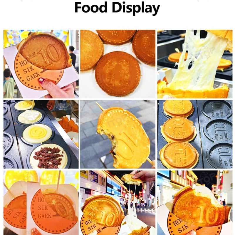 ITOP WG-1 Commerical Coin Waffle Maker Non Stick Pan Waffle Maker Snack Maker Bread Machine Round Waffle Maker Timer 110V 220V.