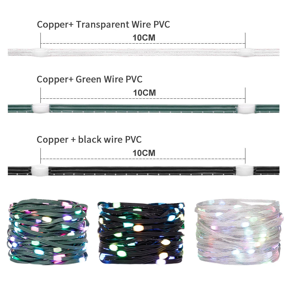 DC5V Adressierbare WS2812B LED String Transport Grün Schwarz Draht WS2812 3PIN Draht RGB Streifen Weihnachten Lichter Wasserdichte Dekor.