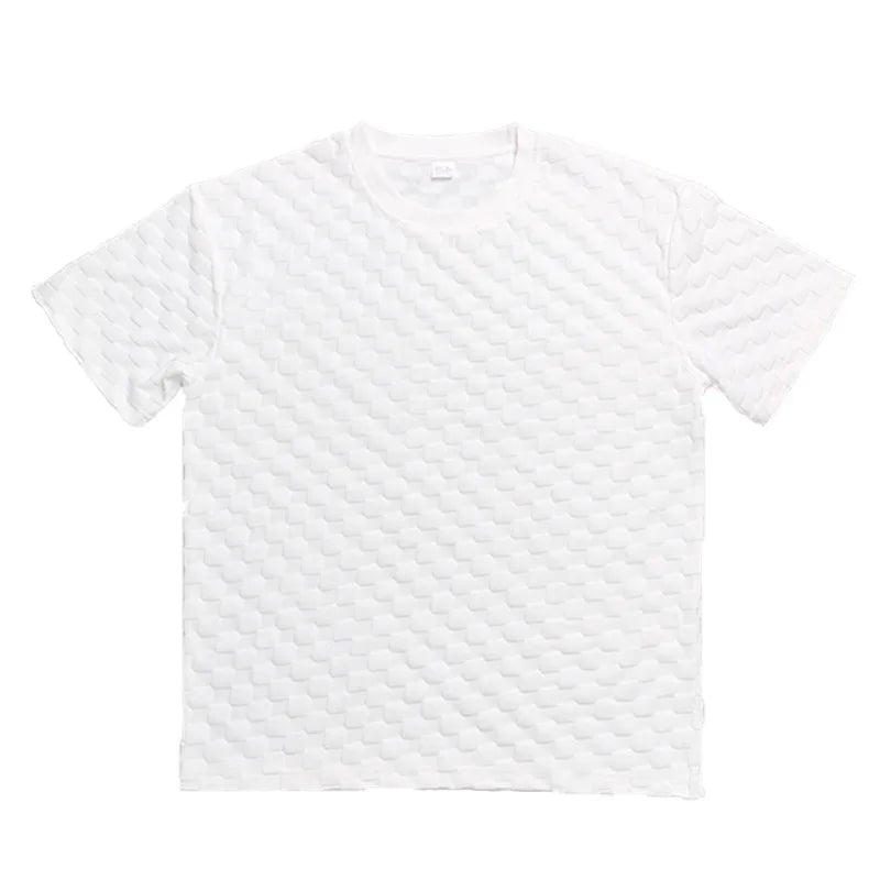 European and American Oversized Fashion Brand Men's Summer New Chessboard Plaid Loose Sports and Leisure Two-Piece Set.