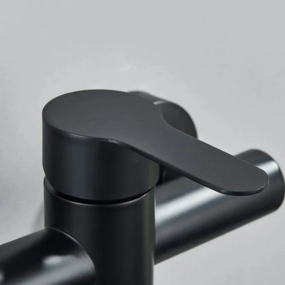 Kitchen Faucets Stainless Steel Wall Mounted Dual Hole Bathroom 360 Rotate Basin Faucet Cold Hot Water Mixer Taps With spray gun