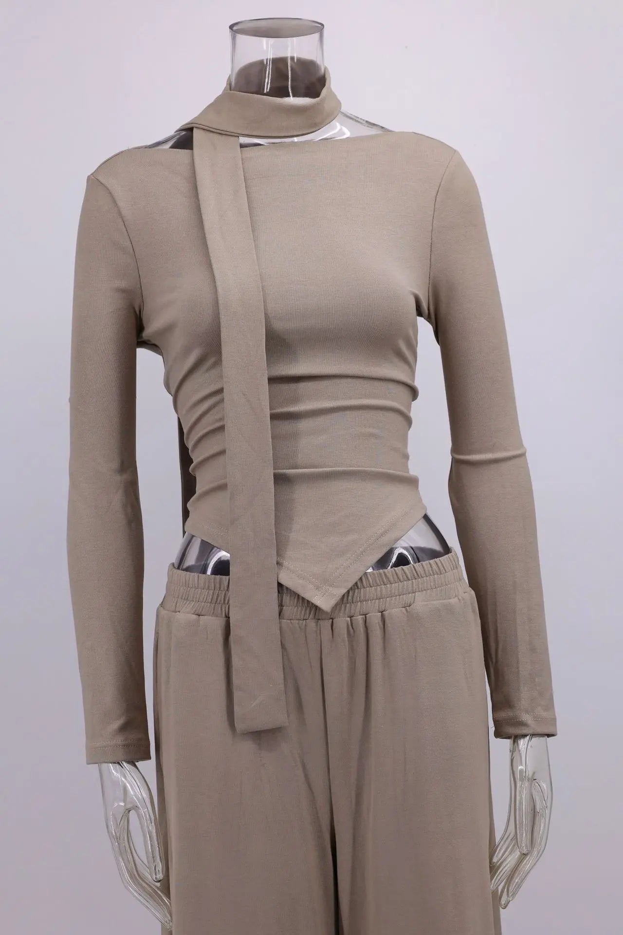 Autumn Winter Casual Pant Sets for Women Sexy Off The Shoulder Top and Long Pant Outfits Fashion Irregular Two Piece Set 2025.