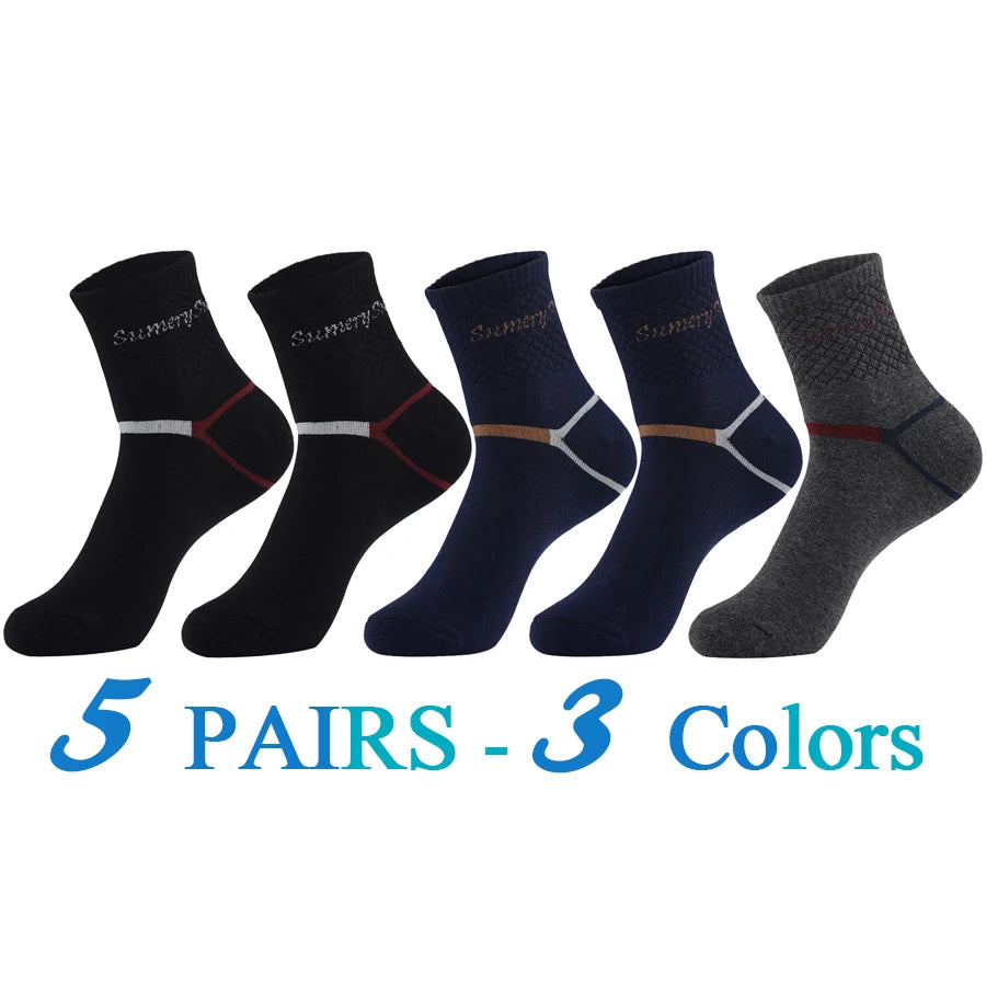 5 Pairs/Lot Running Socks Men Sports High Quality Cotton Colorful Outdoor Cycle Casual Breathable Long Sock Male Gifts 5 Styles