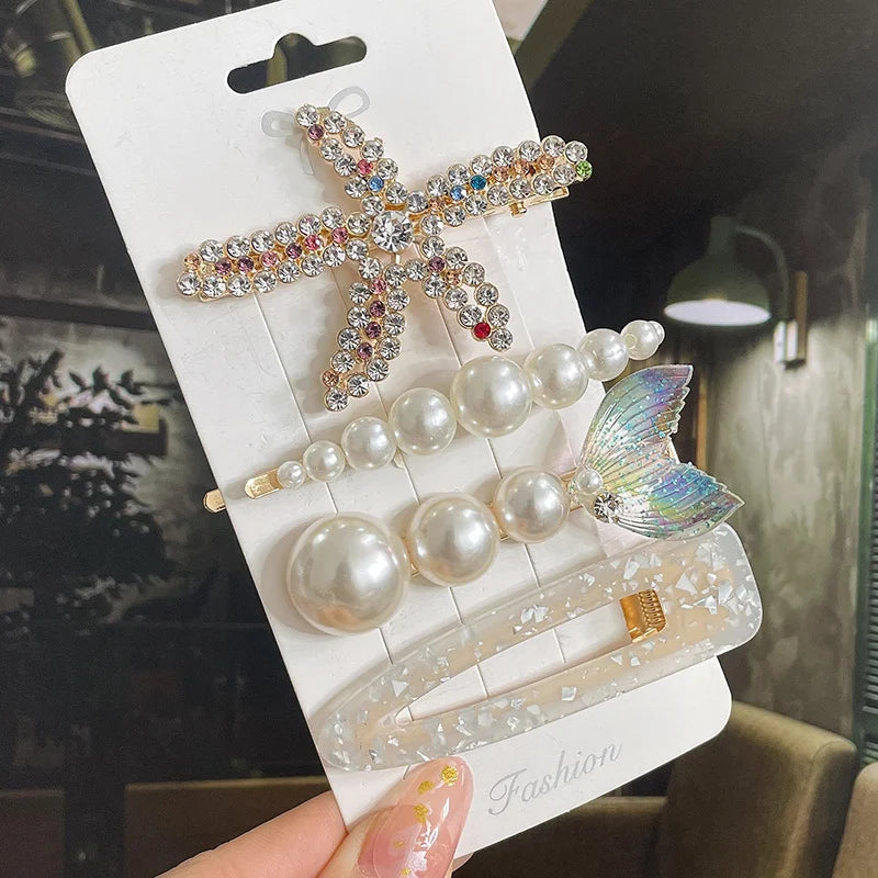 Simulated Pearl Hair Clips For Women Korean Women Hairpins Girl Geometric Hair Barrettes Fashion Hairgrip Hair Accessories