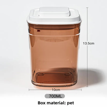 Square press storage tank sealed tank kitchen grains plastic candy jar fruit powder box transparent storage tank