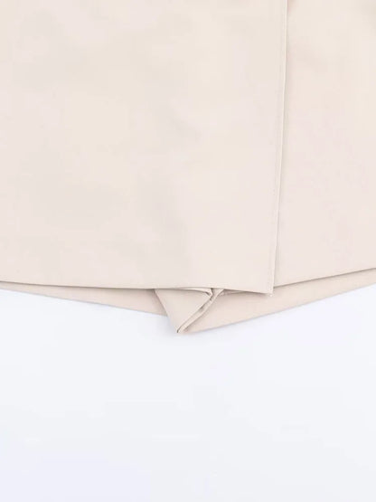 2025 Women Summer Shorts Skirts Casual Solid High Waist Side Zipper Asymmetry Female Elegant Street Shorts Clothing.