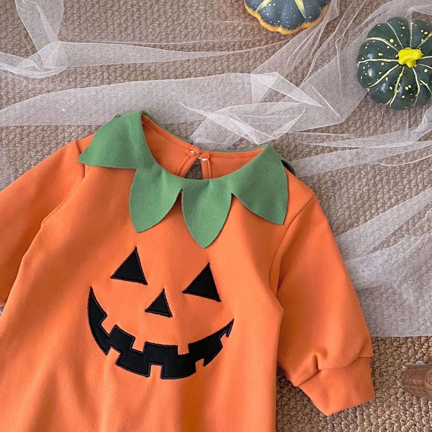 Catton Kürbis Smiley Halloween Baby Neugeborene Kleidung Baumwolle Langarm Strampler mit Hut Zweiteilige Sets Outfits Party Overall.