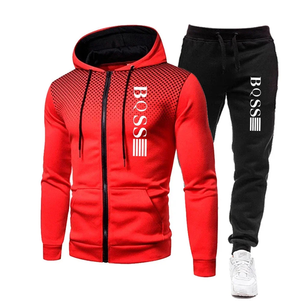 The new men's tracksuit 2025 features hats and sweatpants, fitness wear, and casual and entertainment trendsetters.