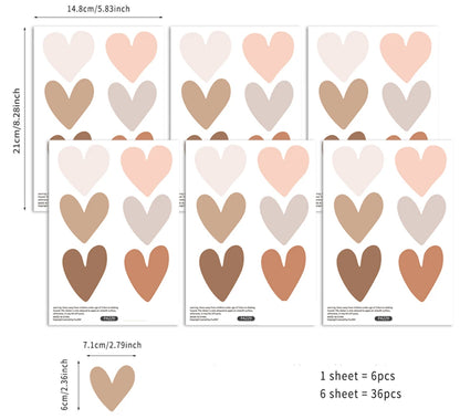 Boho Hearts Creative Wall Sticker For Children Baby Girls Boys Room Nursery Wall Art Decals Vinyl Mural Kids Bedroom Home Decor.