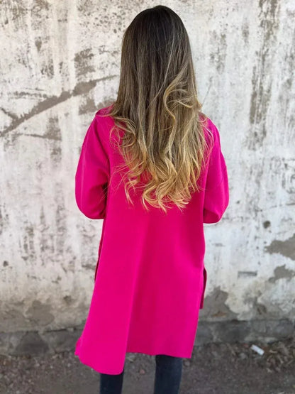 Herbst Winter Casual Zipper Mit Kapuze Jacke Frauen Langarm Strickjacke Mantel frauen Windjacke Beiläufige Gerade Jacken Rote Mäntel.