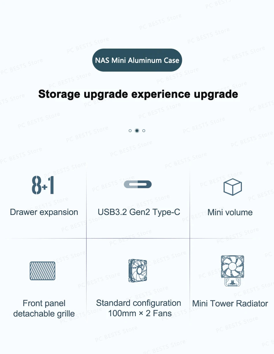 Jonsbo N3 NAS ITX Mini Case All-In-One Aluminum Office Desktop Chassis 8 Hard Disk Location Support 250mm Graphics Card PC Case.