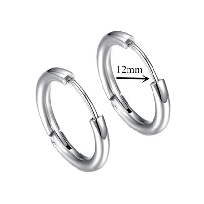 New Punk Stainless Steel Chain Hoop Earrings For Women Men 2023 Trendy Goth Pop Hip Hop Pendants Ear Jewelry Accessories Earring
