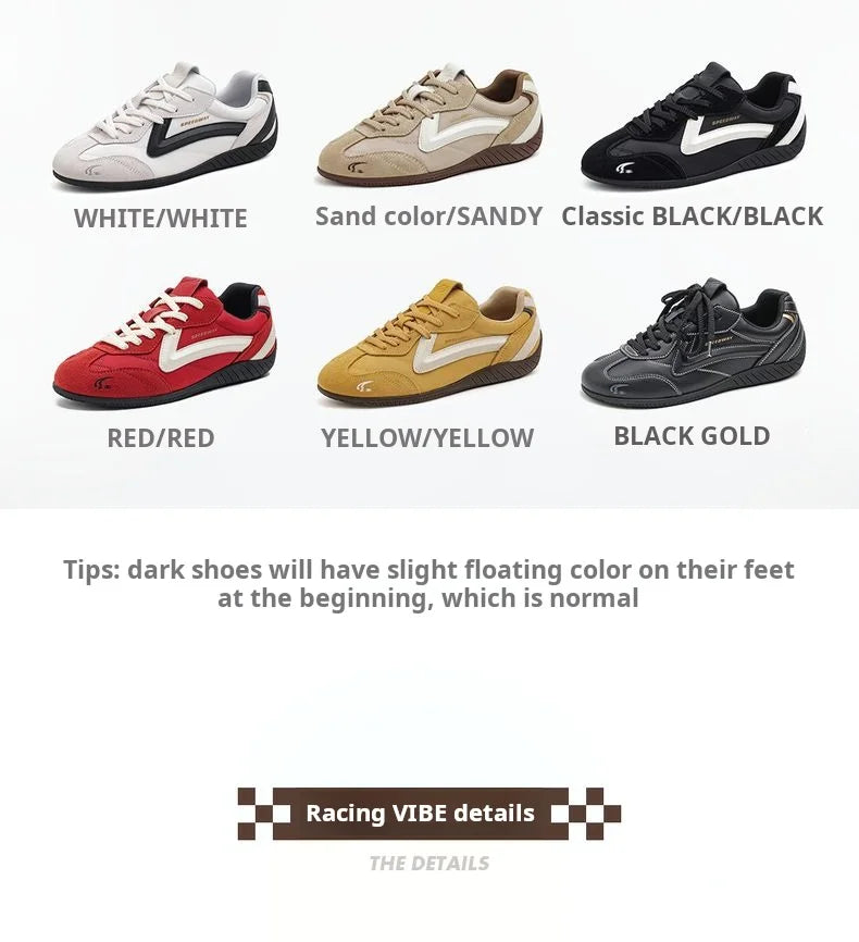 Maden Unisex Summer Vintage Patchwork Racing Shoes Breathable German Trainers Sneakers Thin Sole Casual Lace-Up Sporty Shoes.