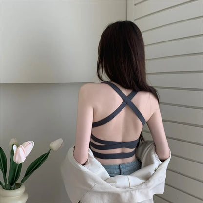 3pcs Sport Fitness Yoga Bra Sexy Women Vest Back Cross Strap Tank Tops Female Push Up Running Bra Lady Breathable Soft Underwear.