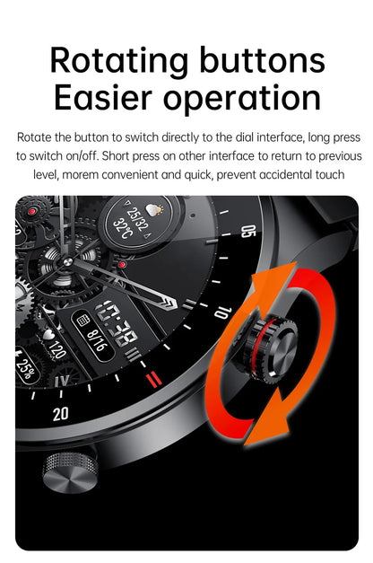 2025 NFC Bluetooth Call Smart Watch Men Full Screen GPS Sports Bracelet Waterproof ECG Health Monitor SmartWatch for IOS Android.