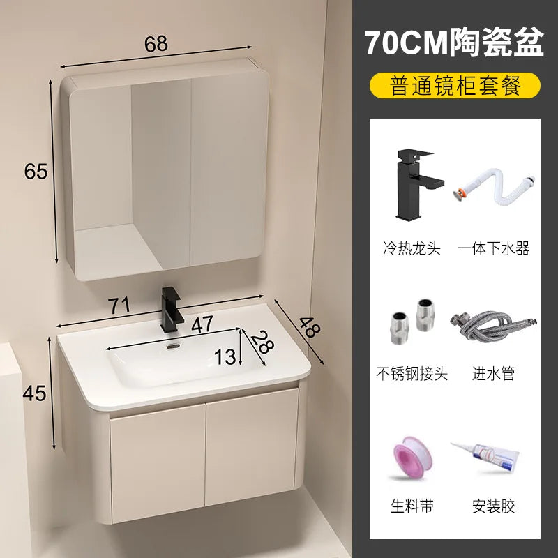 Moderner intelligenter Badezimmerschrank, Wabenstruktur, Aluminium, WC, Waschbecken, Schrank, Kombination, integriertes Keramikwaschbecken, Waschtisch