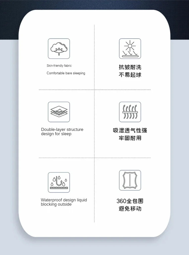 Waterproof Mattress Protector Thicken Fitted Bed Sheet Breathable & Noiseless Mattress Pad for Twin/Double/Queen/King Size Beds.