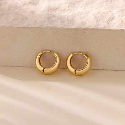 Classic Hoop Earrings for Women Chunky Stainless Steel Gold Color Earring 2025 Trend New in Minimalist Pendientes Jewelry aretes.