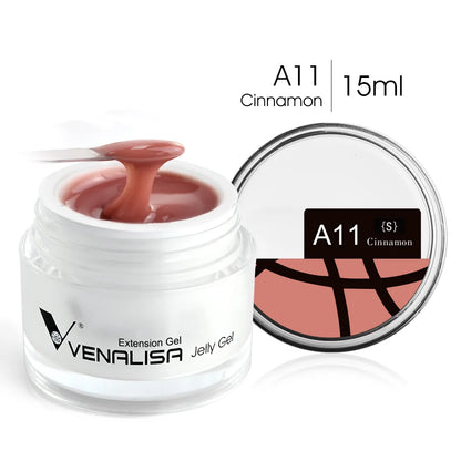 Venalisa Camouflage Nail Gel 15ml Soak Off UV LED Nail Polish Builder Construction Extend Semi Transparent  Jelly Poly Nail Gel.