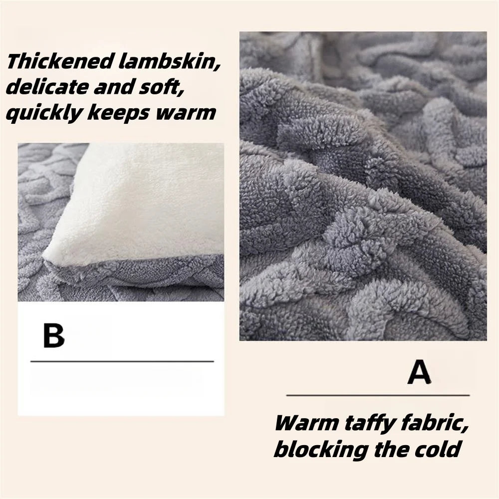 New Super Thick Winter Warm Blanket for Bed Artificial Lamb Cashmere Weighted Blankets Soft Comfortable Warmth Quilt Comforter.