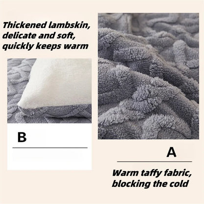 New Super Thick Winter Warm Blanket for Bed Artificial Lamb Cashmere Weighted Blankets Soft Comfortable Warmth Quilt Comforter.