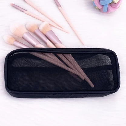 1 Pc Stand Cosmetic Bag for Women Clear Zipper Makeup Bag Travel Female Makeup Brush Holder Organizer Toiletry Bag.