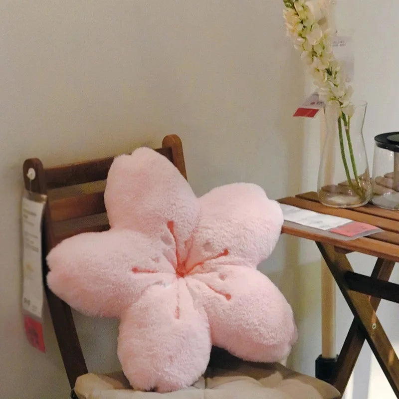 Super Soft Cherry Blossom Flower Pillow, Princess Style Love Pillow for Living Room, Adult, Cute Niche Gift for Valentine's Day.