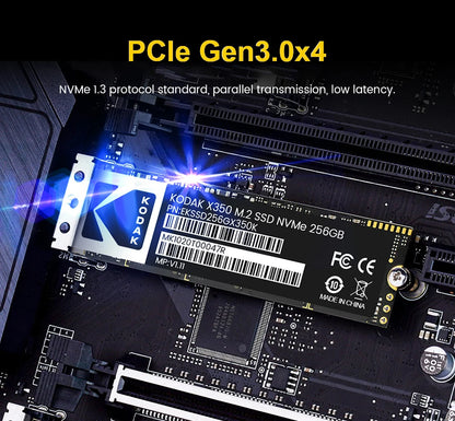 KODAK M.2 NVME SSD Gen3X4 PCIE3.0 M2 2280 Internal Solid State Hard Drive Read Speed Up to 2500MB/s for Gaming Laptop Desktop.
