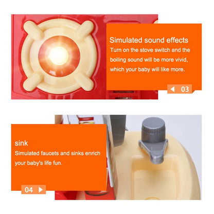 Kids Kitchen Playset,Pretend Food Kitchen Toys-Play Kitchen Accessories Cutting Food Toy, Pretend Play for Boys, Girls.